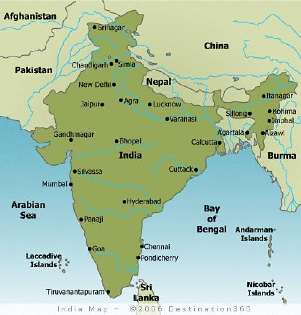 kart i store byer i India.